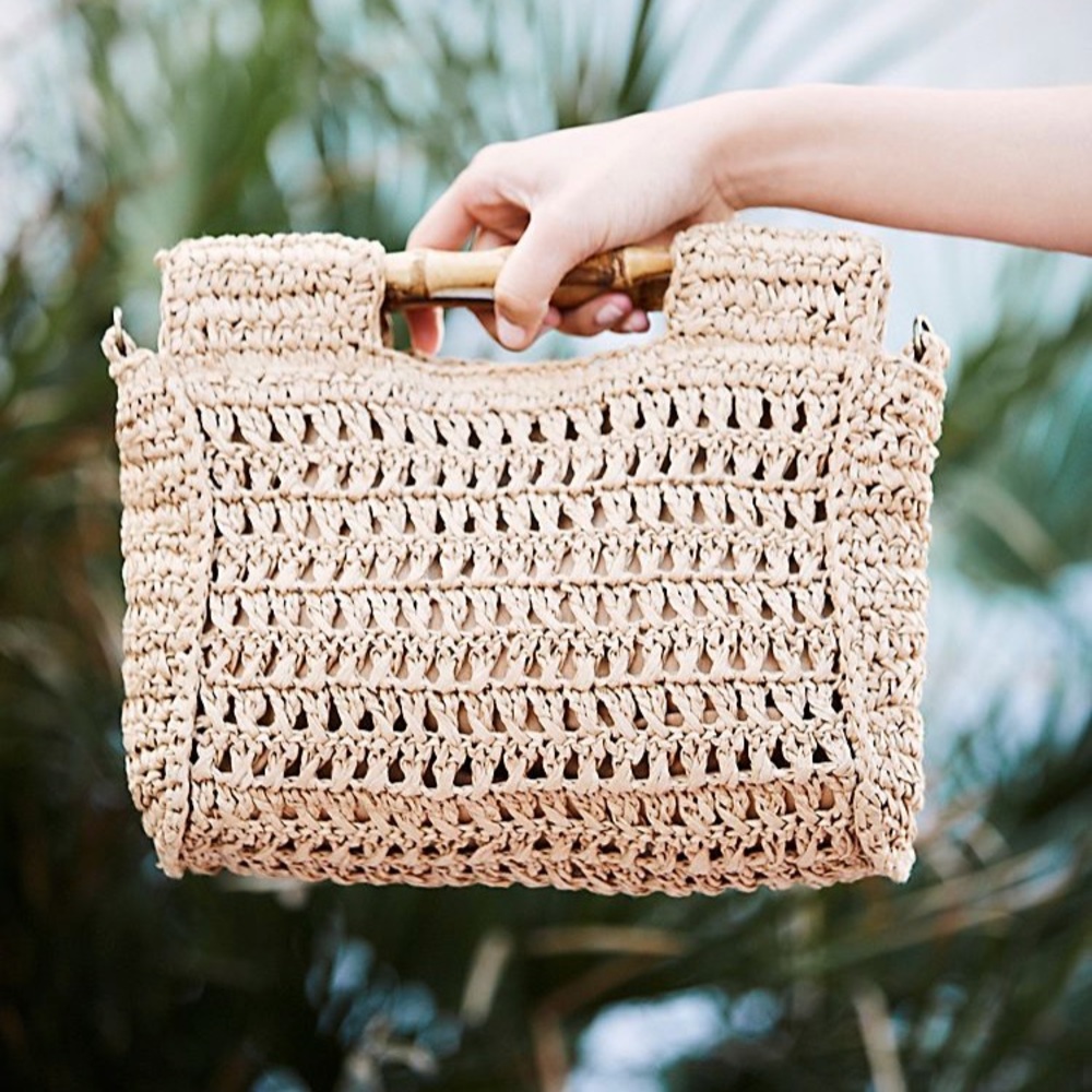 Free People Dreamland Straw Clutch